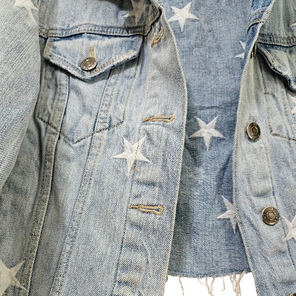 Pistola White Star Embroidered Cutoff Denim Jacket - Picture 8 of 10